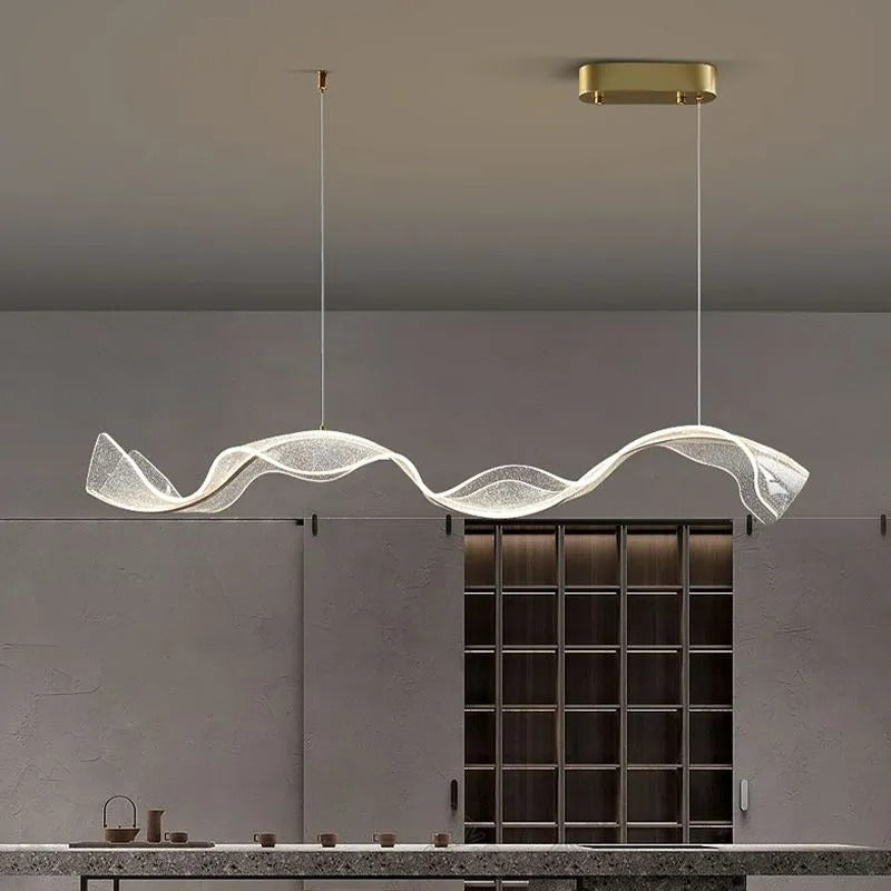 Kristy Pendant Light Designer Wave Acrylic Dining Room