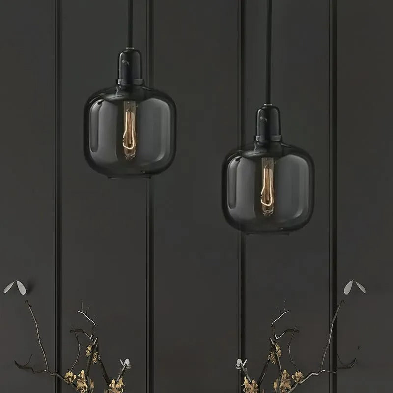 Valentina Designer Cylinder Pendant Light, Marble & Glass, 4.3"/6.7" - Letslighting