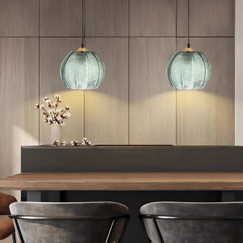 Valentina Nordic Artistic Ribbed Glass Pendant Light