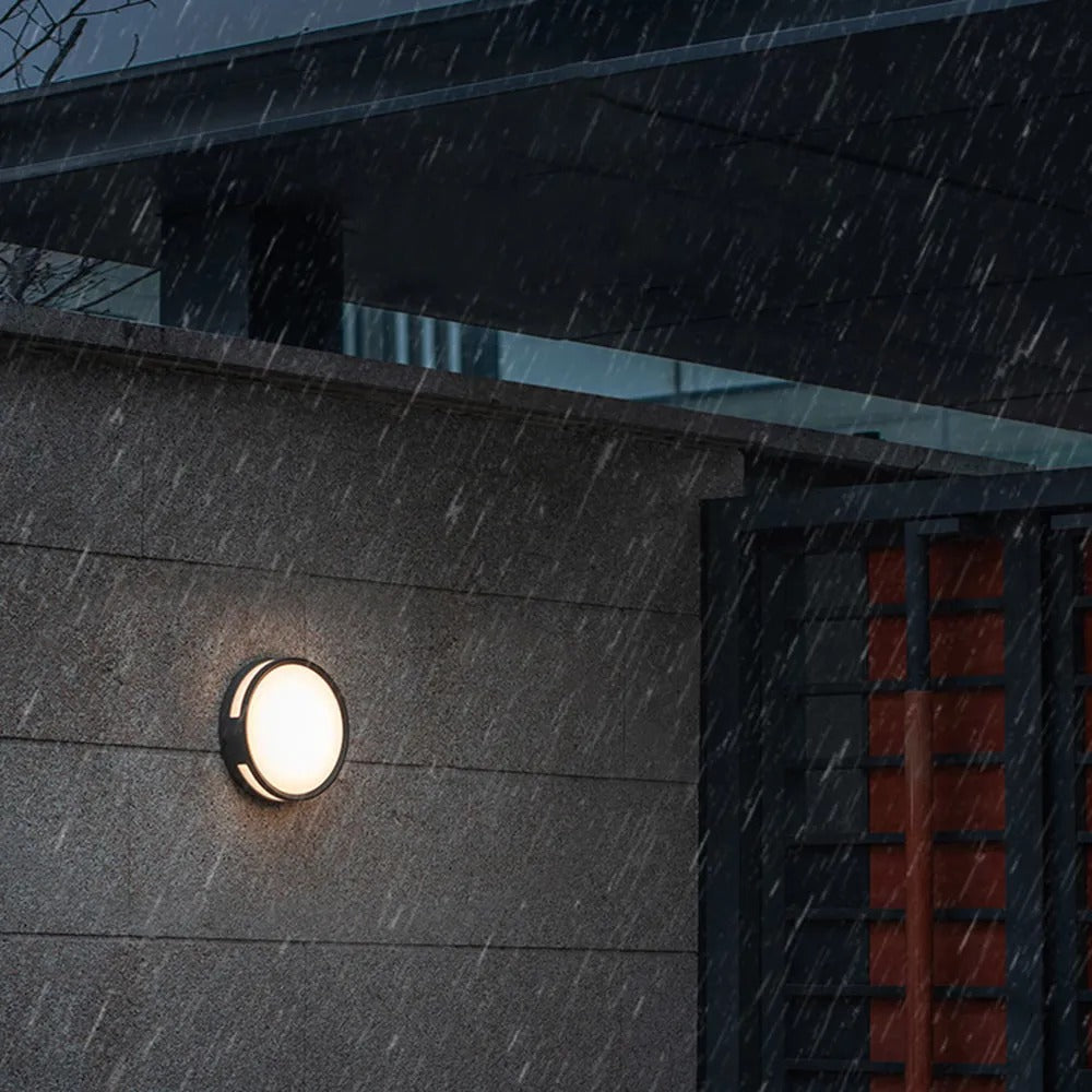 Ray Modern Round Metal Acrylic Outdoor Waterproof Wall Lamp