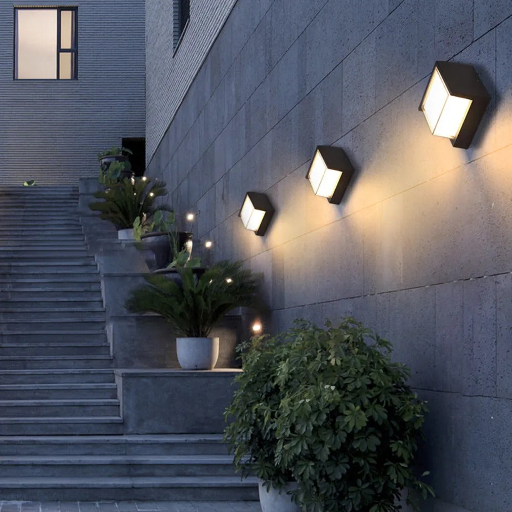 Ray Modern Square Metal Outdoor Wall Lamp - Letslighting