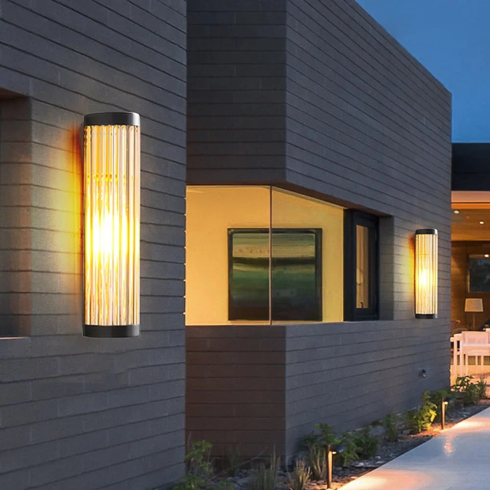 Ray Modern Semi-Cylindrical Glass Outdoor Wall Lamp - Letslighting