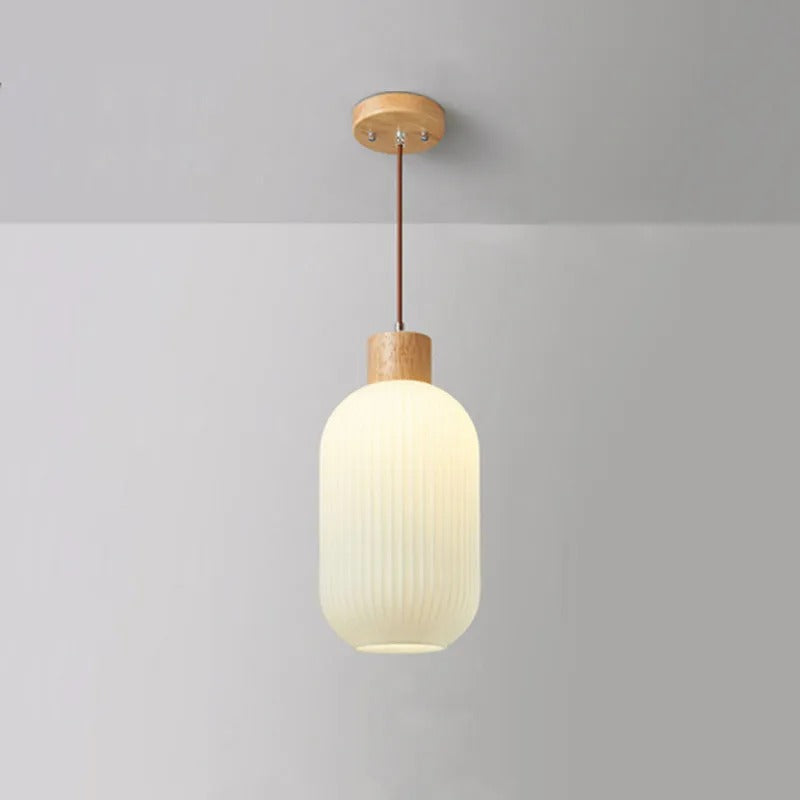 Muto Modern Wood Glass Pendant Light