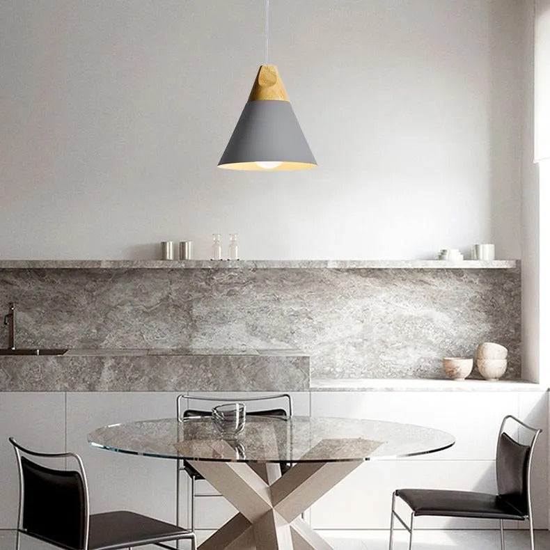 Valentina Multi-Shaped Wood And Pendant Light, 6 Colors - Letslighting