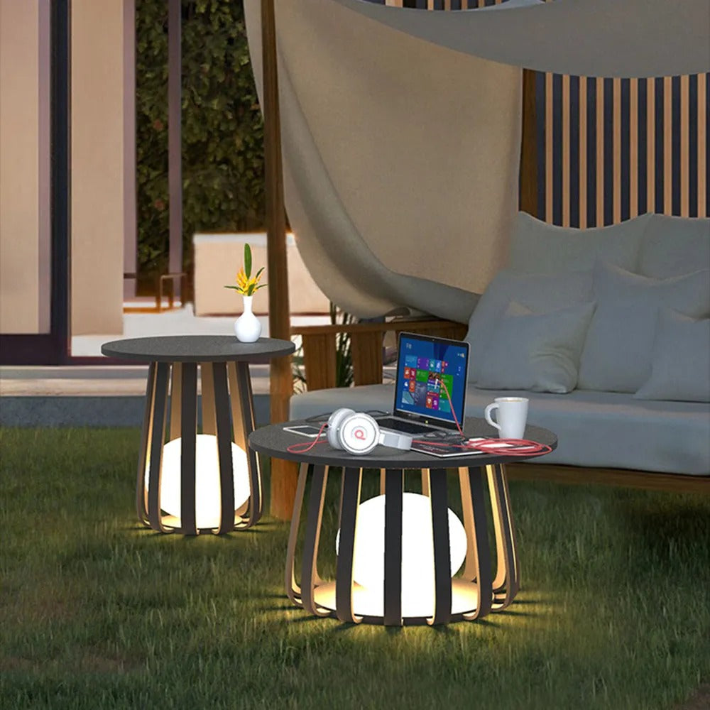 Ray Table Metal Outdoor Solar Floor Lamp Hardwired Solar