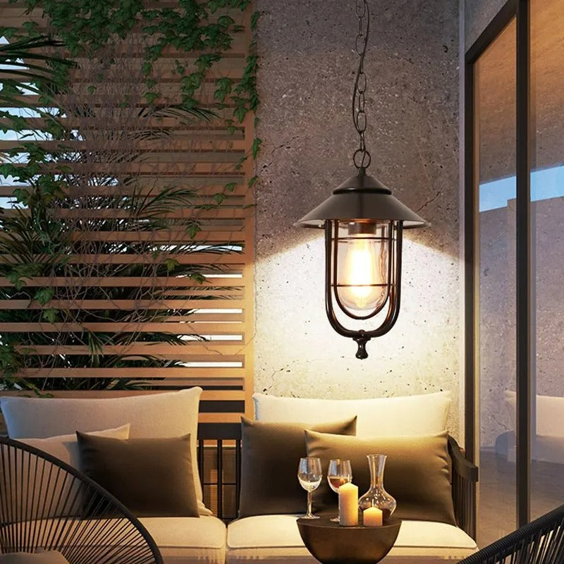 Epoch Retro Lantern Metal Pendant Light Bronze