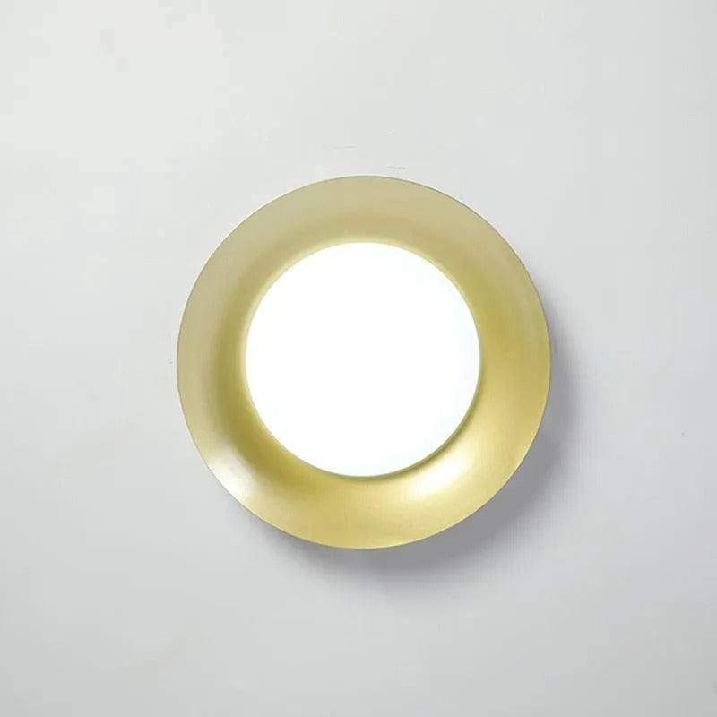 Arisha Round Metal Flush Mount Ceiling Light, Brass