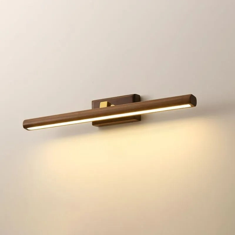 Muto Vanity Rotatable Mirror Front Vanity Wall Lamp, Wood