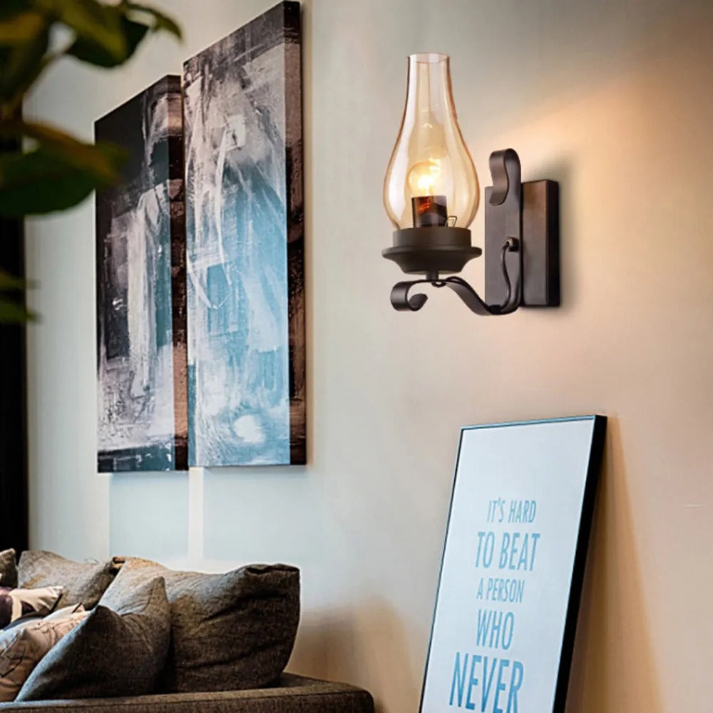 Epoch Vintage Candle Wood Wall Lamp - Letslighting