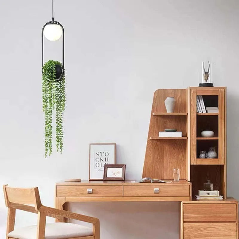 Natural Plant Pot Ball Pendant Light - Letslighting