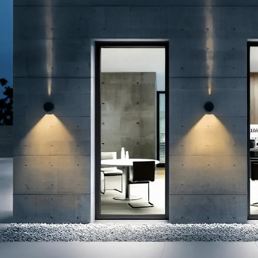 Ray Modern Minimalist Round Metal Glass Waterproof Outdoor Wall Lamp - Letslighting