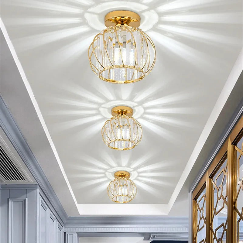 Modern Globe Crystal Cage Ceiling Light - Letslighting
