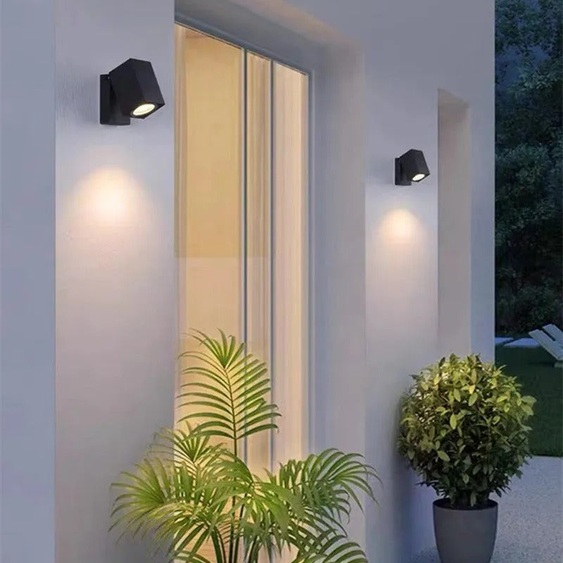 Ray Modern Outdoor Rotatable Metal Spotlight Wall Lamp