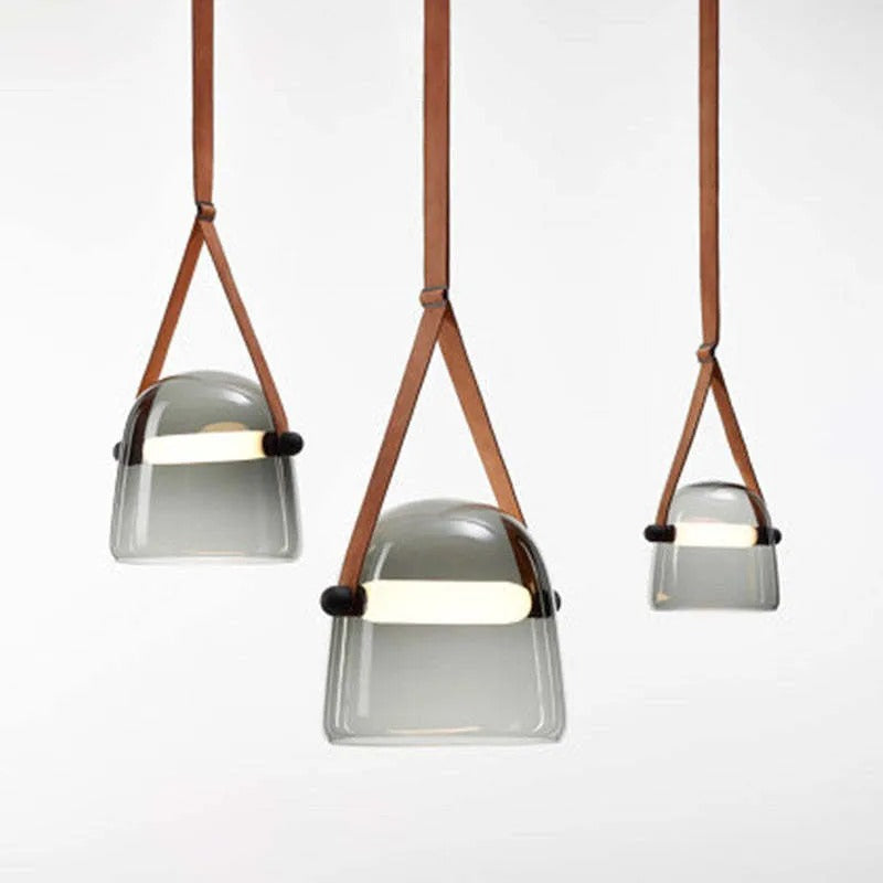 Valentina Modern Nordic Leather Glass Pendant Light Bedroom