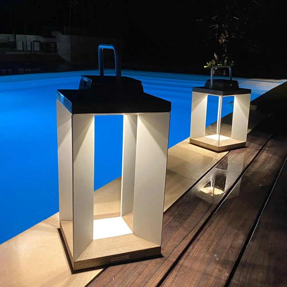 Ray Contemporary Rectangular Solar Outdoor Floor Lamp