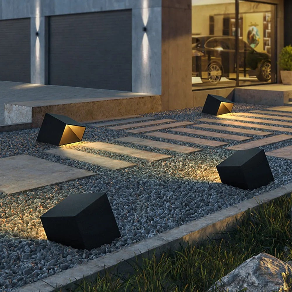 Ray Modern Irregular Metal Acrylic Solar Outdoor Ground Light