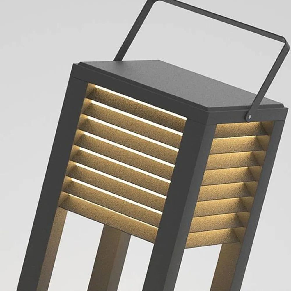Ray Vintage Cuboid Metal Outdoor Floor Lamp