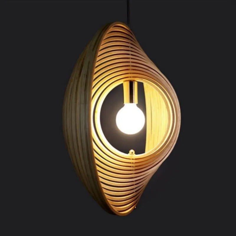 Ritta Japanese LED Pendant Light Wood Bedroom Bar