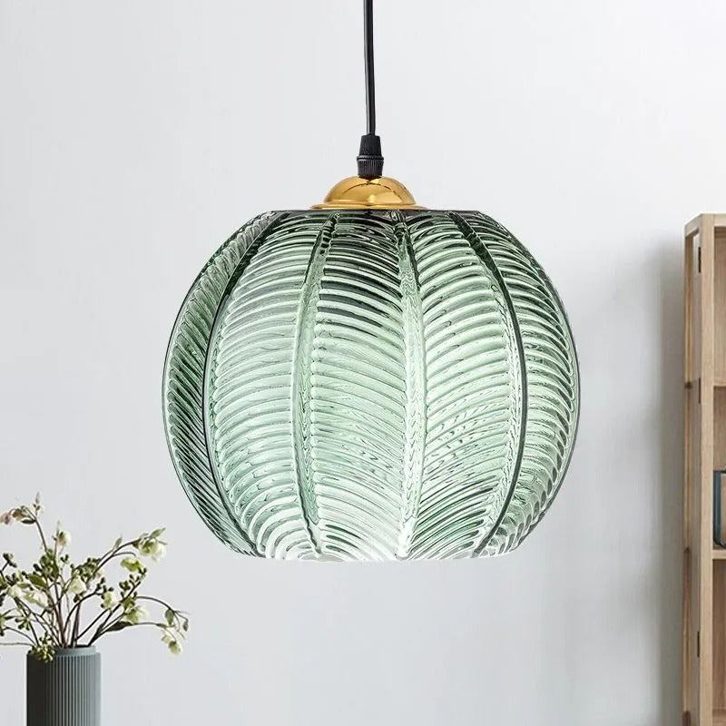 Valentina Nordic Artistic Ribbed Glass Pendant Light