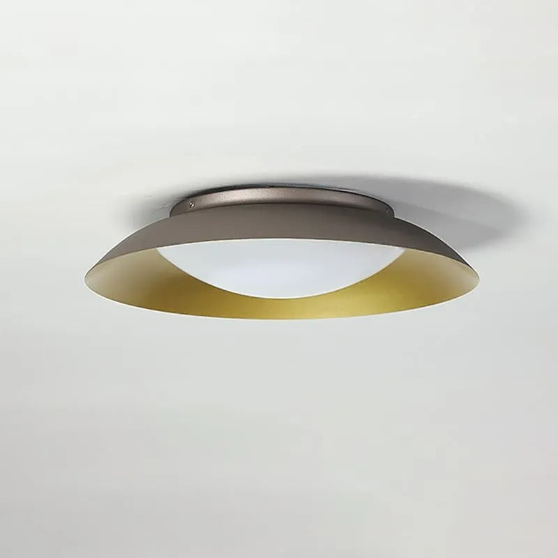Arisha Round Metal Flush Mount Ceiling Light, Brass