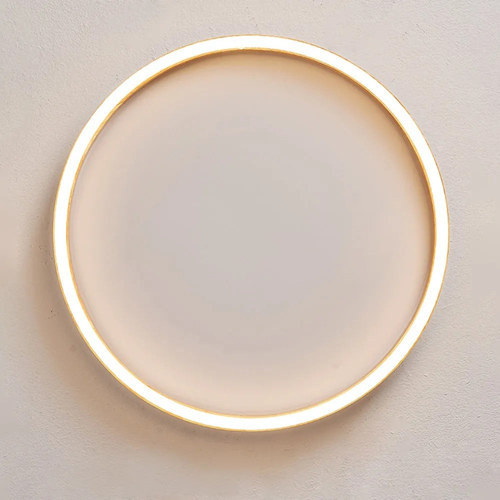 Muto Round Modern Flush Mount Ceiling Light Wood Bedroom - Letslighting