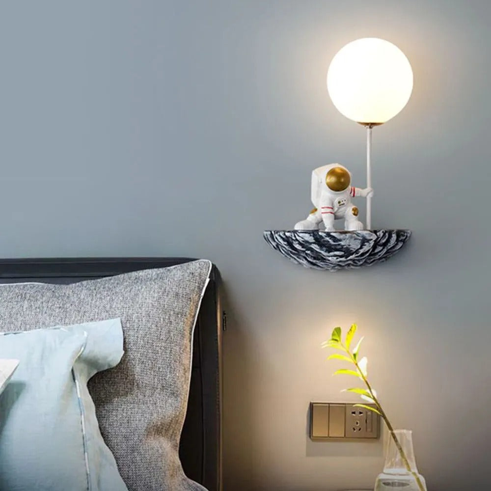 Aria Decorative Astronaut Glass Acrylic Wall Lamp
