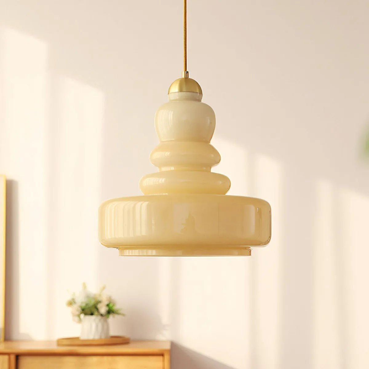 Valentina French Modern Kitchen Pendant Light Glass/Metal Living Room