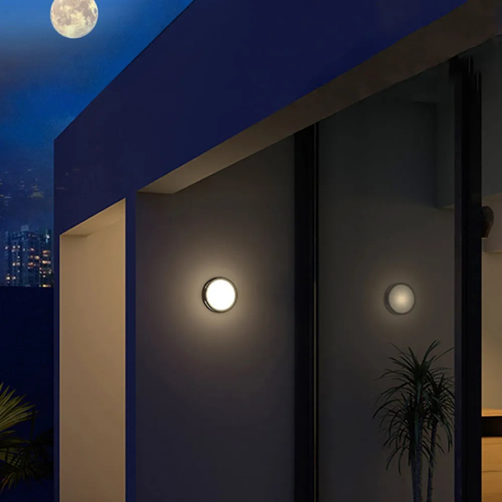 Ray Modern Round Metal Acrylic Outdoor Waterproof Wall Lamp