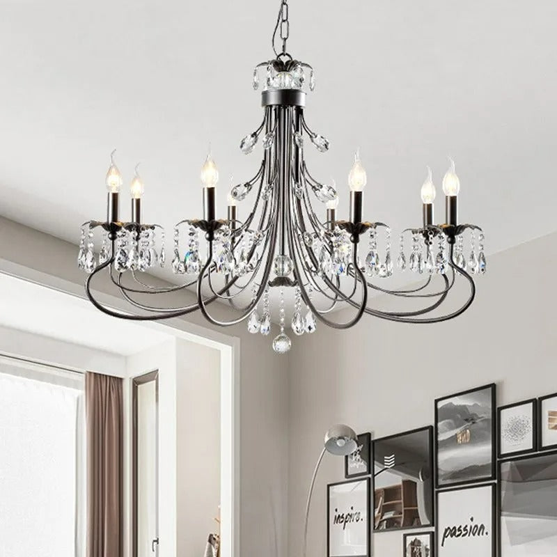 Silva Luxury Tiered Candle Metal Crystal Chandelier - Letslighting