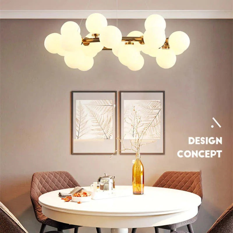 Valentina Chandelier Bubble, Magic Beans, Glass, Dining Room