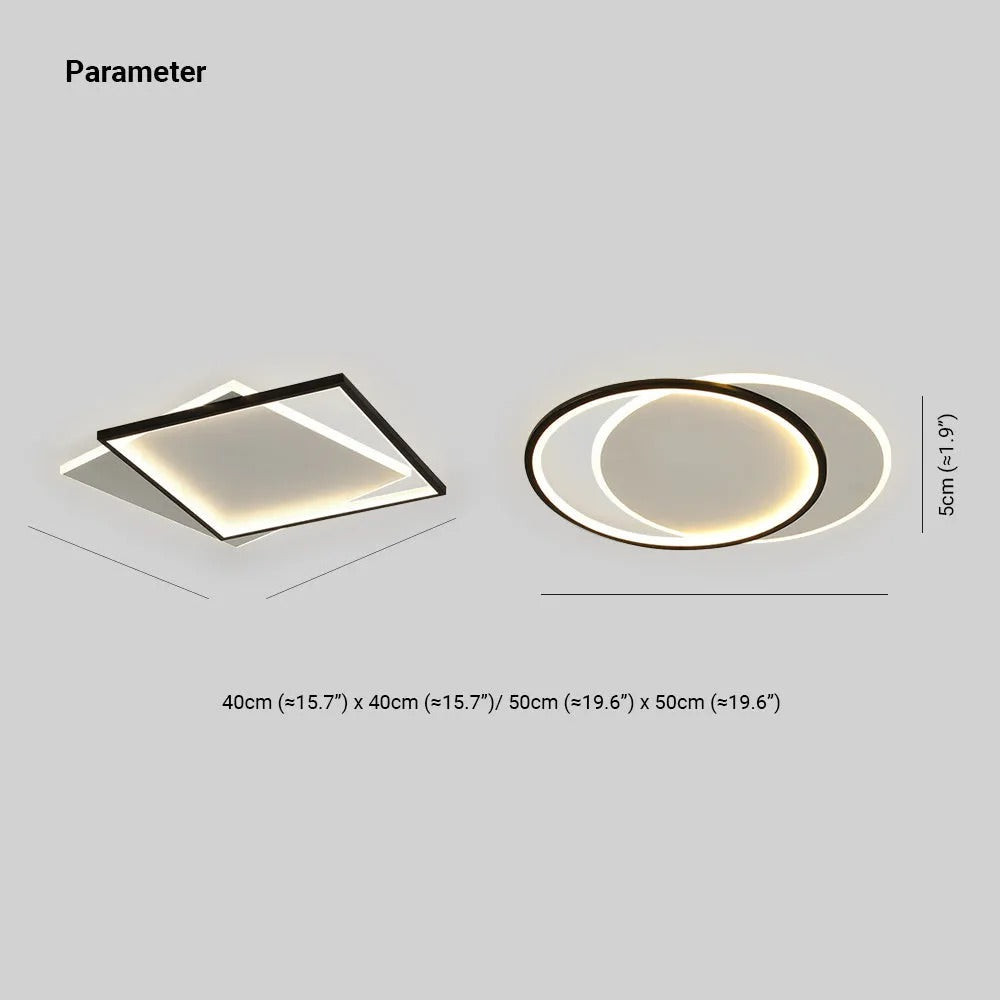 Arisha Modern Square Round Flush Mount Ceiling Light
