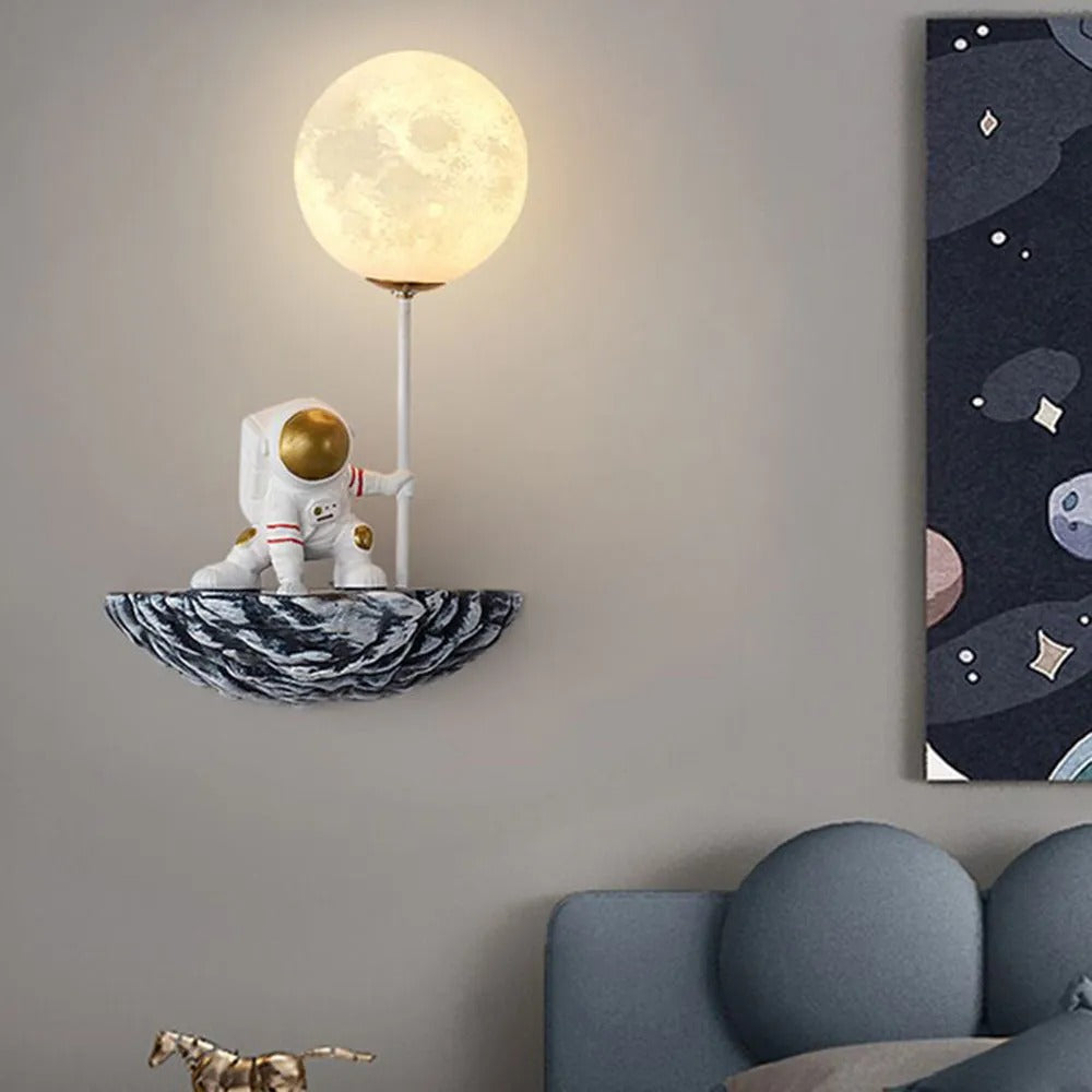 Aria Decorative Astronaut Glass Acrylic Wall Lamp