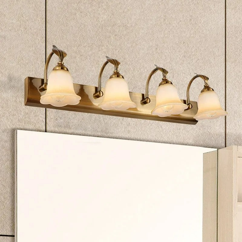 Ray Flower Mirror Front Vanity Wall Lamp, Metal/Glass