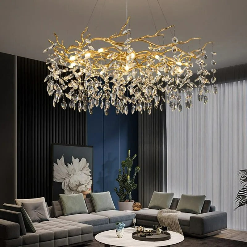 Kristy Contemporary Glass Crystal Chandelier