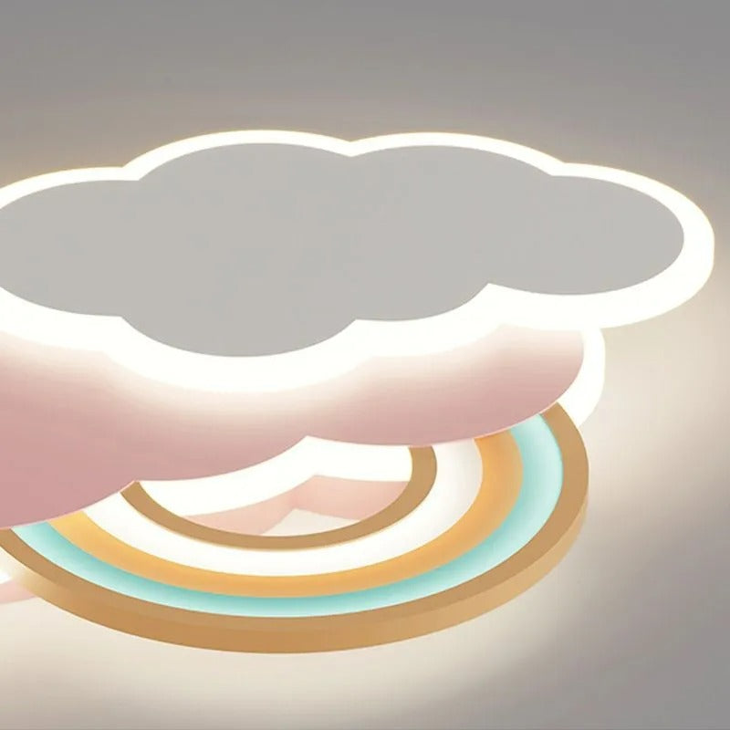 Arisha Modern Cloud Rainbow Acrylic Children Flush Mount Ceiling Light - Letslighting