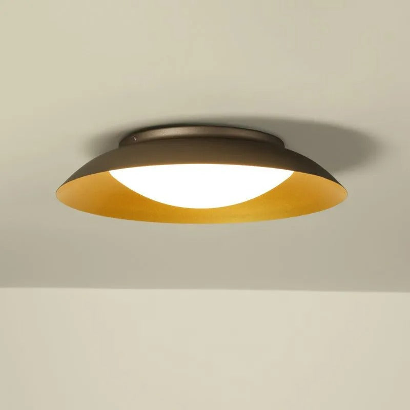 Arisha Round Metal Flush Mount Ceiling Light, Brass