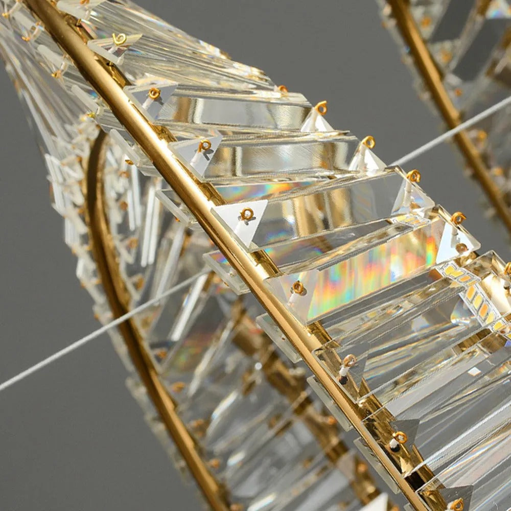 Kristy Modern Luxury Round Metal Glass Chandelier