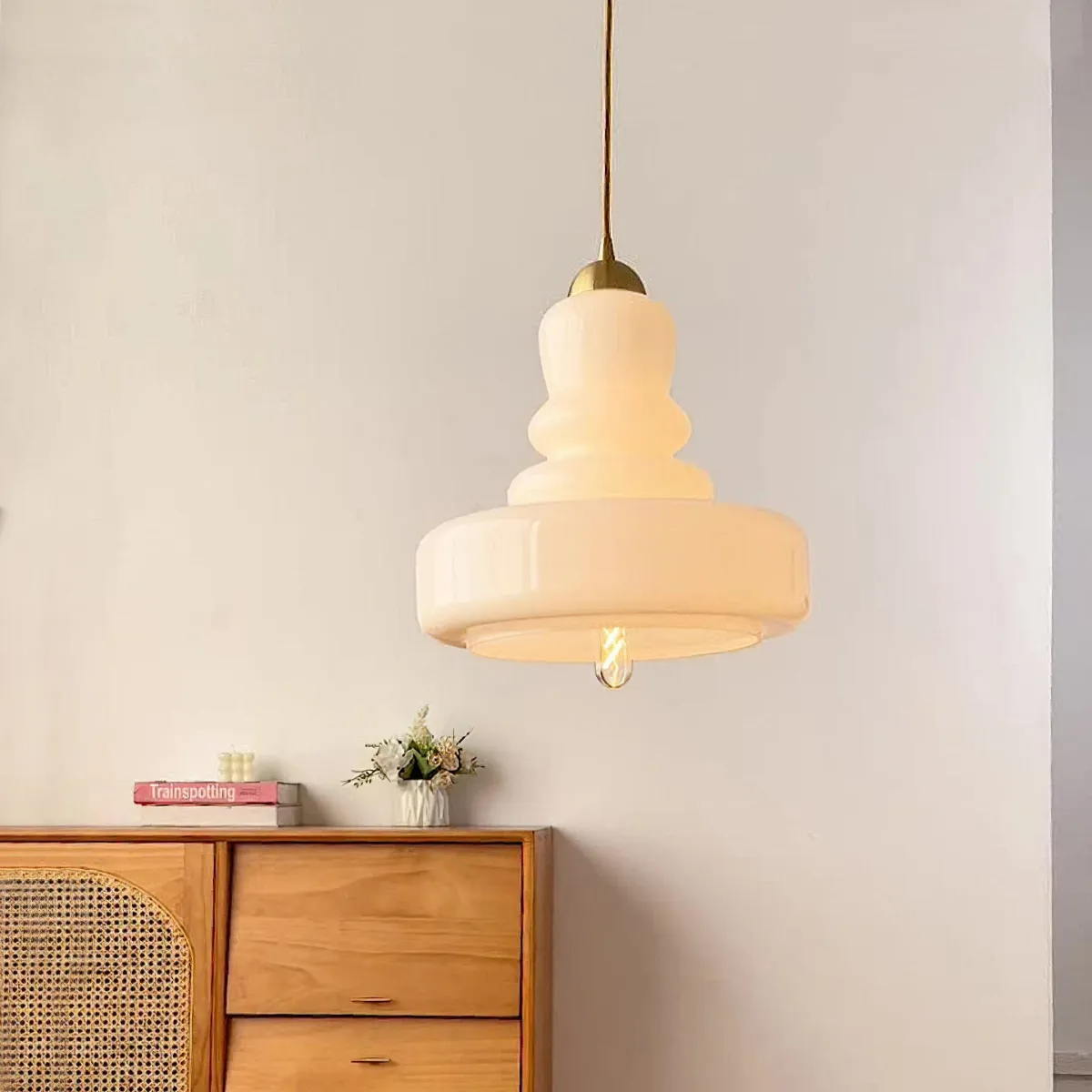 Valentina French Modern Kitchen Pendant Light Glass/Metal Living Room