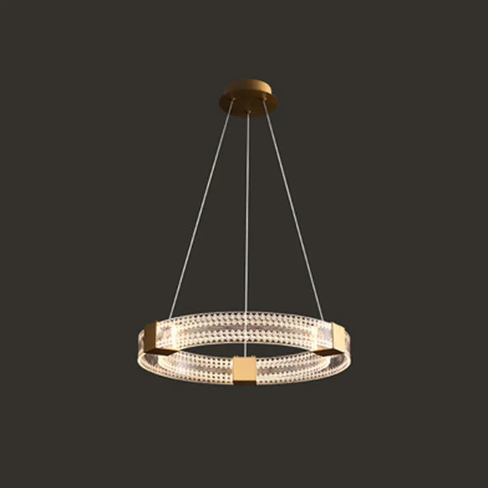 Arisha Modern Round Oval Acrylic Metal Pendant Light