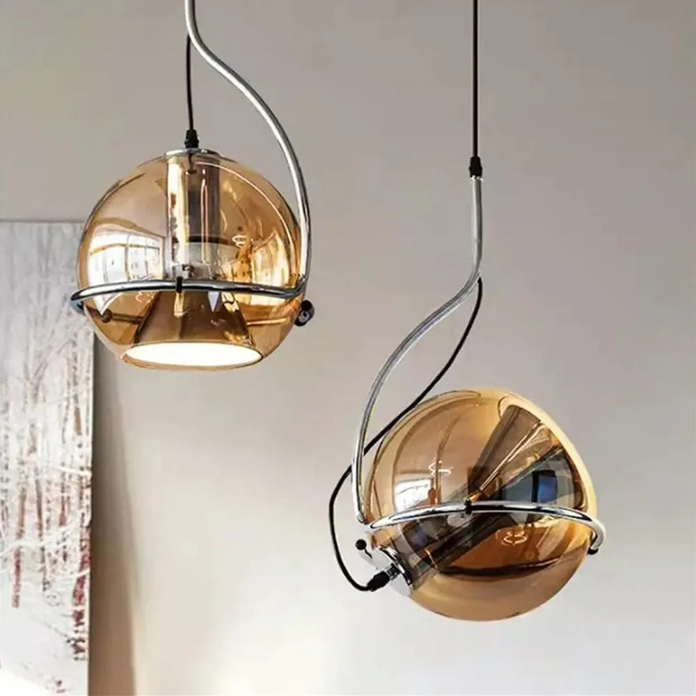 Valentina American Vintage Pendant Light Amber Glass Living Room/Bedroom/Dining Room - Letslighting