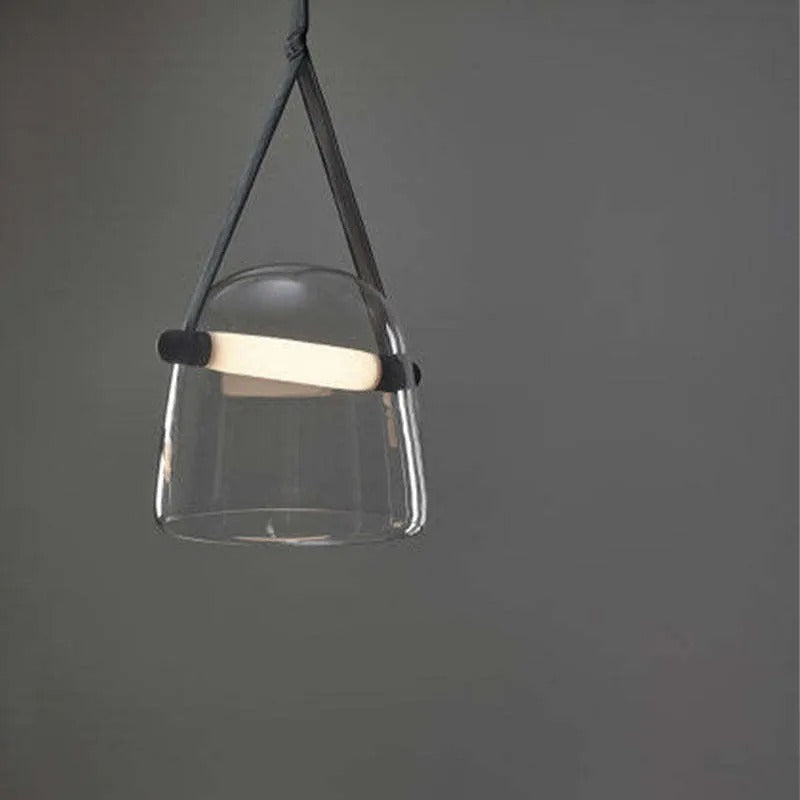 Valentina Modern Nordic Leather Glass Pendant Light Bedroom