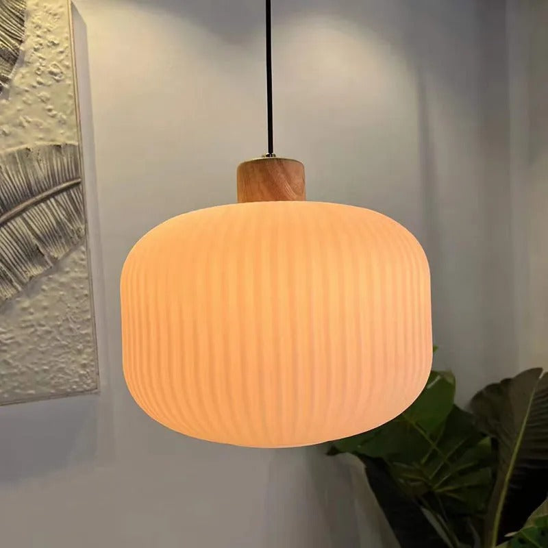 Muto Modern Wood Glass Pendant Light