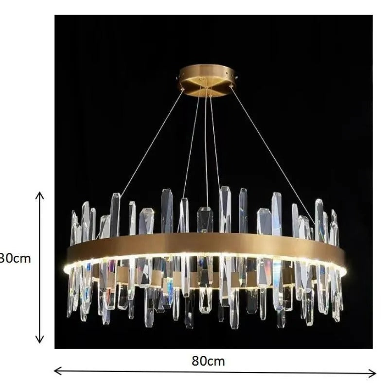 Kristy Modern Crystal Ring Chandelier, Stainless Steel & Crystal - Letslighting