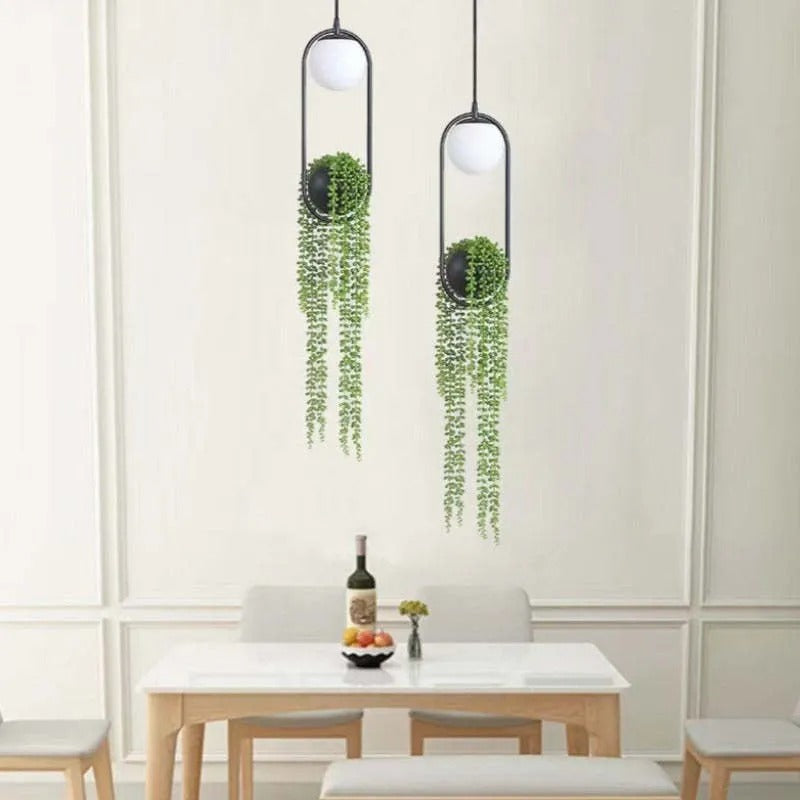Natural Plant Pot Ball Pendant Light - Letslighting