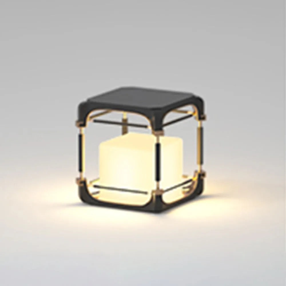 Ray Simple Cube Cuboid Outdoor Floor Lamp Hardwired Solar