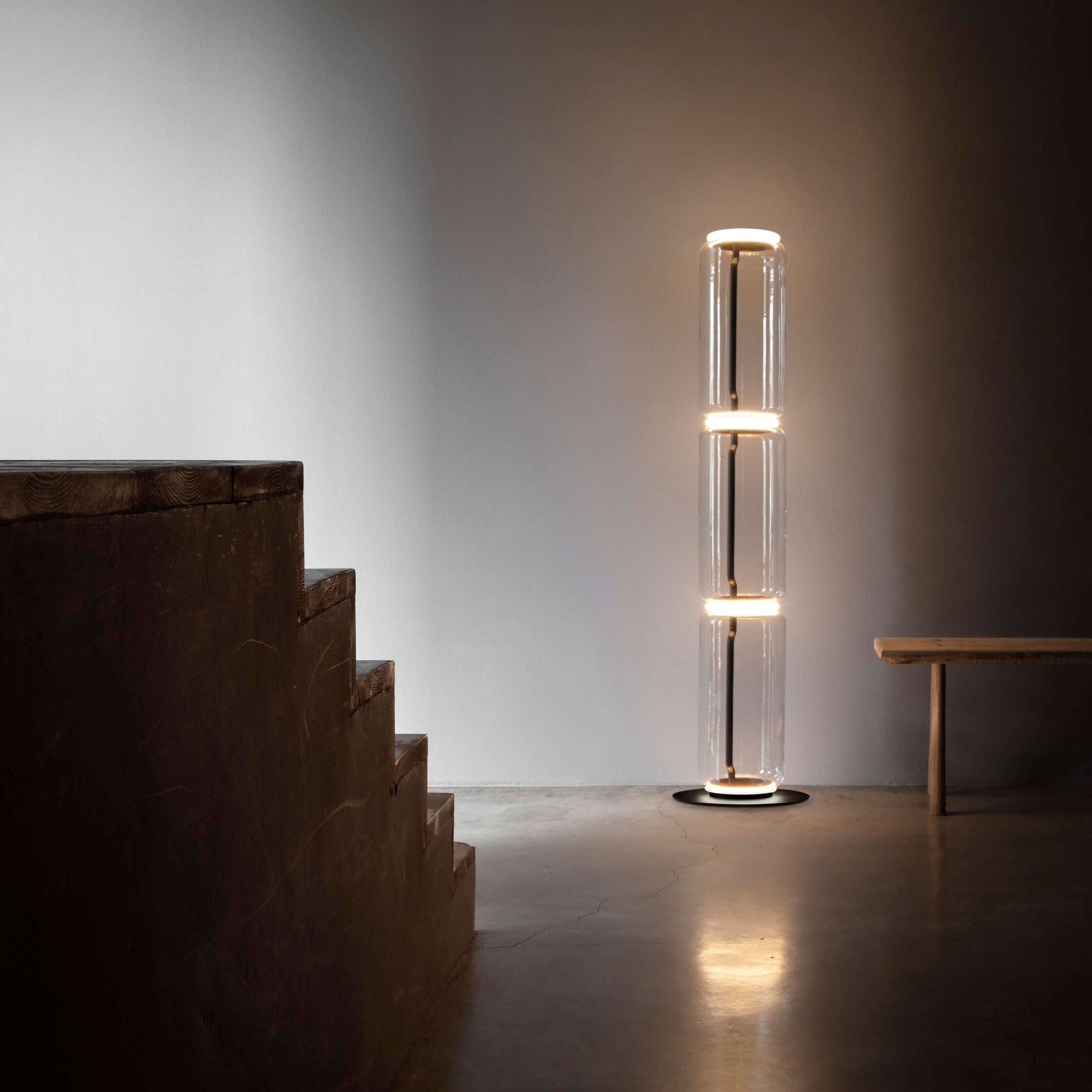 Lustra Floor Lamp Bamboo Glass - Letslighting