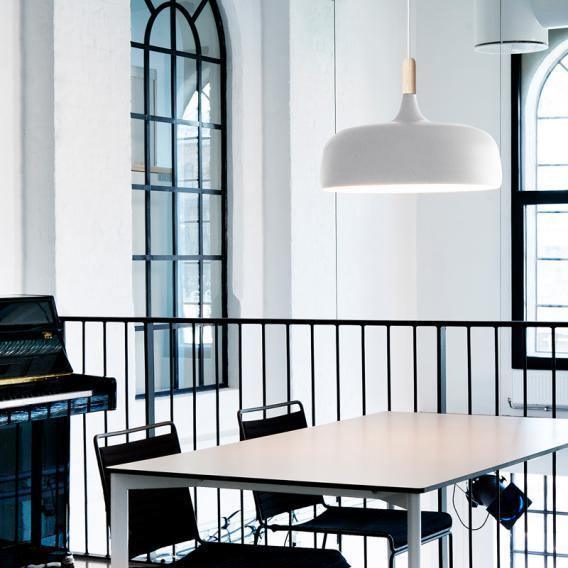 Lustra Pendant Lamp White Shade Wood - Letslighting
