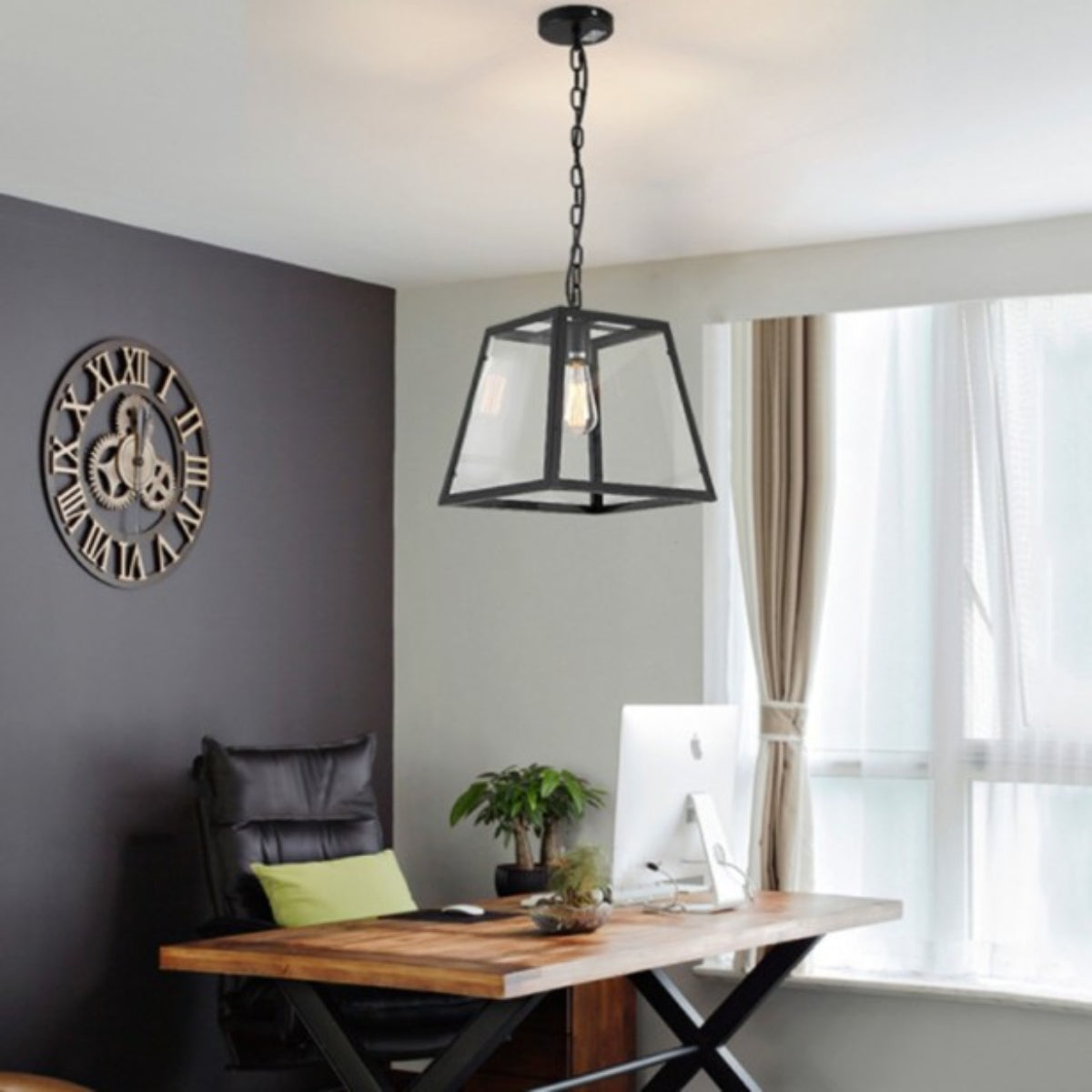 Epoch Industrial LED Modern Pendant Light Glass Metal Kitchen Bedroom Living Room - Letslighting