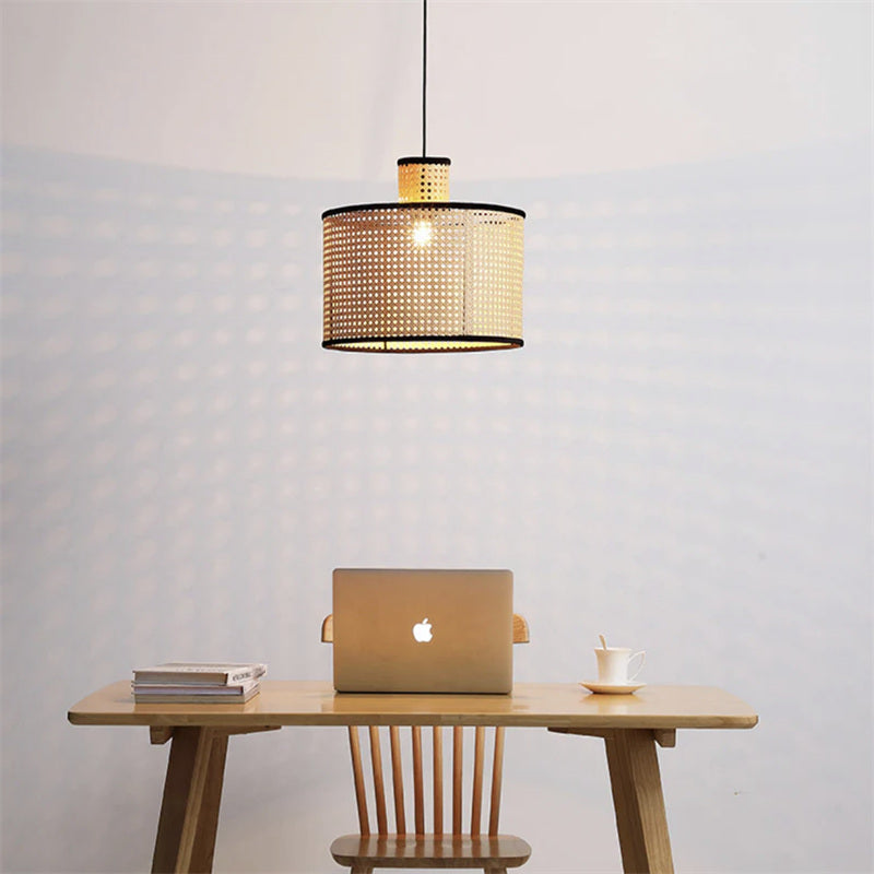 Ritta Vintage Handmade Pendant Light Rattan Bedroom - Letslighting