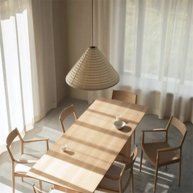 Avi Modern Conical Metal Paper Pendant Light Bedroom - Letslighting